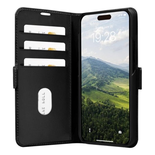 Funda para móvil dbramante1928 Copenhagen Folio Preta com 3 bolsos para iPhone 15 Pro