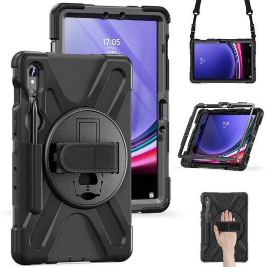 Funda DLH para Samsung Galaxy Tab S9 11" Negro con Soporte de Sobremesa