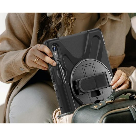 Funda DLH para Samsung Galaxy Tab S9 11" Negro con Soporte de Sobremesa