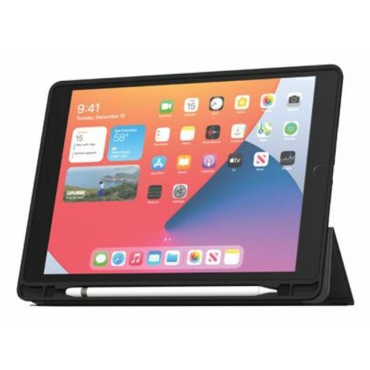 Capa Folio MW para iPad 10.2 polegadas, Compatível Apple iPad 10.2 (2019/20/21 - 7/8/9ª gen), Cor Preta