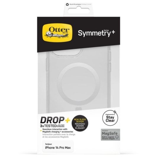 Funda para móvil OtterBox Symmetry+ Cover Policarbonato Transparente Antimicrobiana para iPhone 14 Pro Max