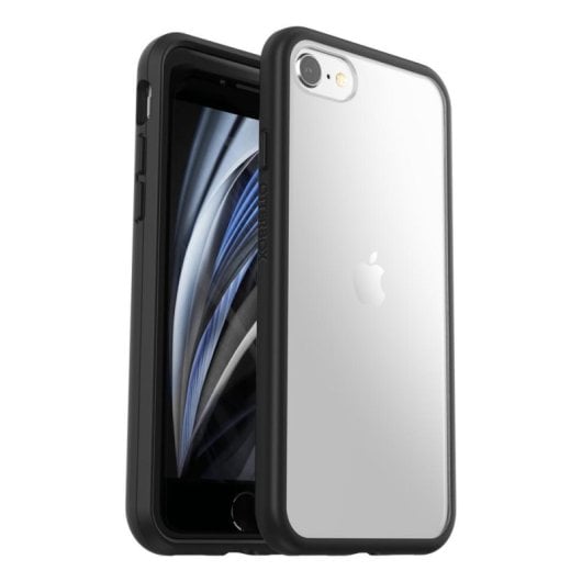 Funda para móvil OtterBox React Cover flexible negra y transparente para iPhone SE 2020/7/8