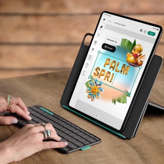 Teclado Logitech Flip Folio para iPad Pro 13" y Air 13" QWERTZ Suizo Grafito