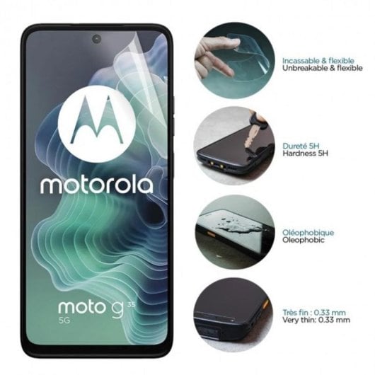 Protector d'écran Mobilis pour Motorola Moto G35, résistant aux chocs et aux rayures