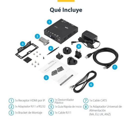 Receptor HDMI por IP StarTech.com ST12MHDLAN4K 4K Ultra HD 60Hz