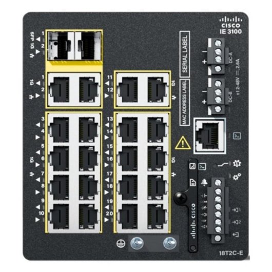 Commutateur Cisco Catalyst IE3100 Géré L2/L3 18 Ports Gigabit Ethernet Montage Rack