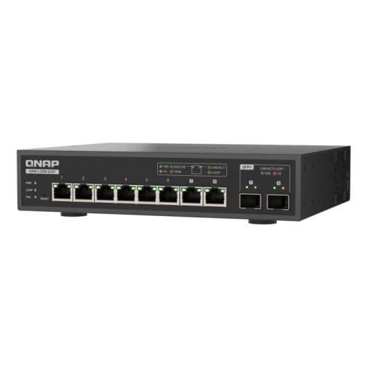 Conmutador QNAP QSW-L3208-2C6T Gestionado L2 10GbE 8 Puertos Escritorio