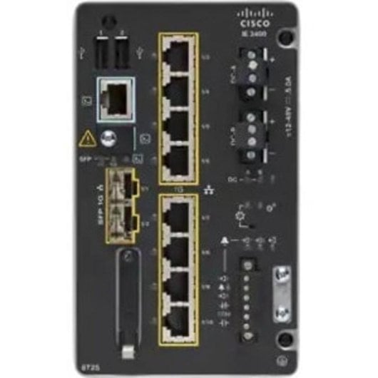 Commutateur Cisco Catalyst IE3400 Gestioné L2 8 Ports Gigabit Ethernet 2 SFP Montage Rack