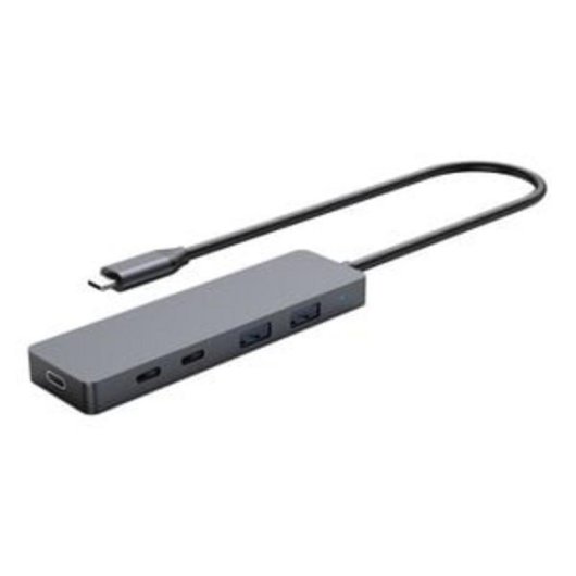 Hub DLH 5 ports 10 Gbps USB-C DY-TU5200 avec câble 16 cm 100 W gris