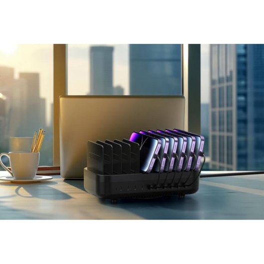 Station de charge DLH DY-AU5440 200W USB-C 10 ports pour smartphones et tablettes