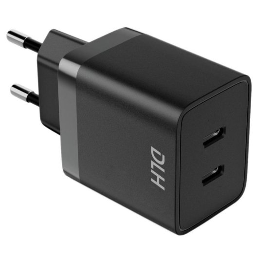 Cargador DLH DY-AI5447 45W 2 Puertos USB-C GaN Negro