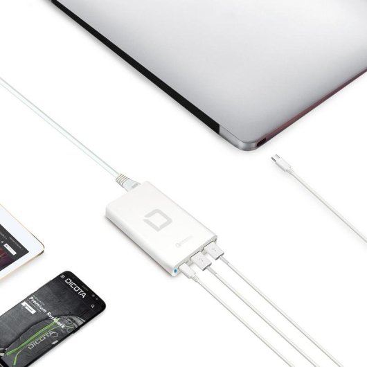 Caricatore Interno DICOTA D31720 40W USB-C Quick Charge 3.0 Bianco