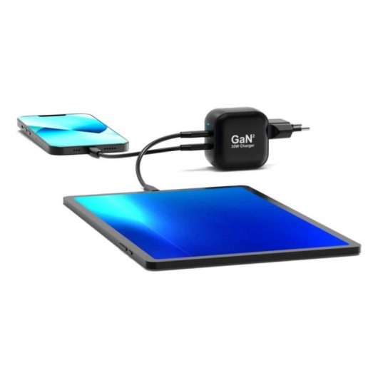 Ladegerät USB-C 35W GaN Power Delivery 2 Ports Port Designs 902035PEU Schwarz