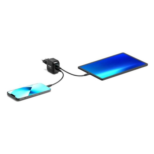 Ladegerät USB-C 35W GaN Power Delivery 2 Ports Port Designs 902035PEU Schwarz
