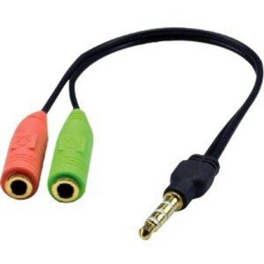 Cable de audio MCL CG-705 3,5mm macho a 2x 3,5mm hembra 0,2 m negro