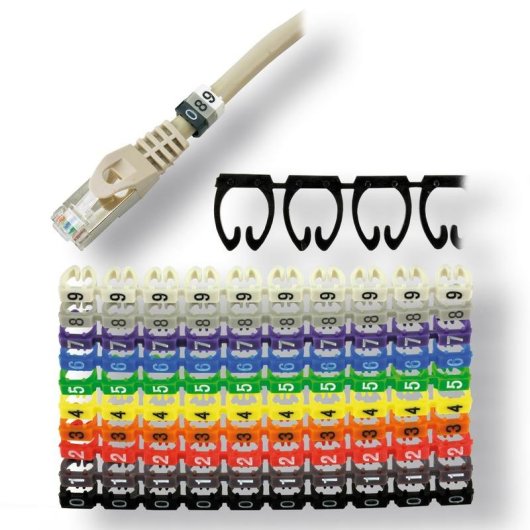 Bride d'identification de câbles MCL 9RP-09/7 multicolore PVC 100 pièces