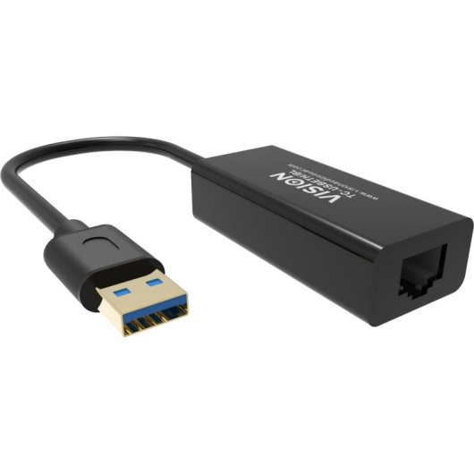 Tarjeta de red Vision TC-USBETH/BL USB Ethernet 10/100 Mbps negra