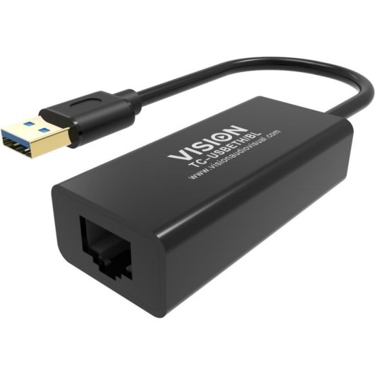 Tarjeta de red Vision TC-USBETH/BL USB Ethernet 10/100 Mbps negra