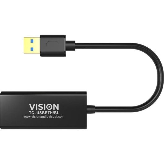 Tarjeta de red Vision TC-USBETH/BL USB Ethernet 10/100 Mbps negra