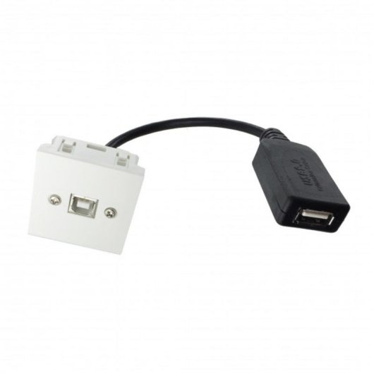 Cable USB Neklan Plastron 45x45 B Hembra a A Hembra 0,2 m USB 2.0 Negro Blanco