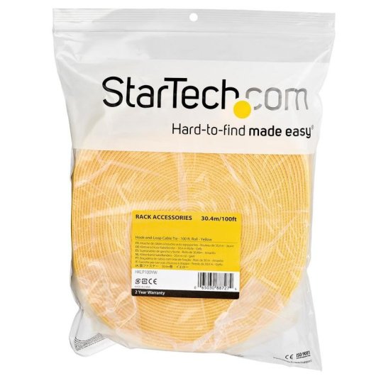StarTech 30,48 m einstellbares Kabelbindersystem gelb