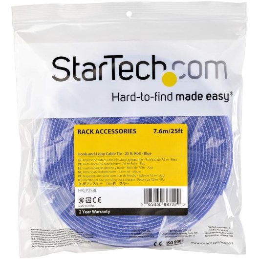 Kabelhalter Verstellbar StarTech.com 7,6 m Blau Haken und Schlaufe