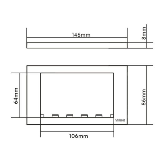 Placa de pared Vision TC3 SURR2G Blanco 146 mm x 86 mm