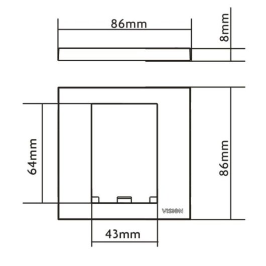 Placa de pared Vision TC3 SURR1G Blanco 86 mm