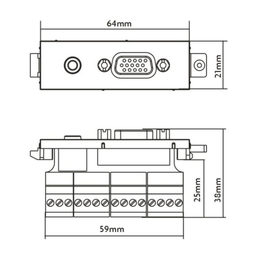 Steckdosenleiste Vision TC3 VGAF3.5MM 2 VGA-Steckplätze und 3,5 mm weiß kompakt