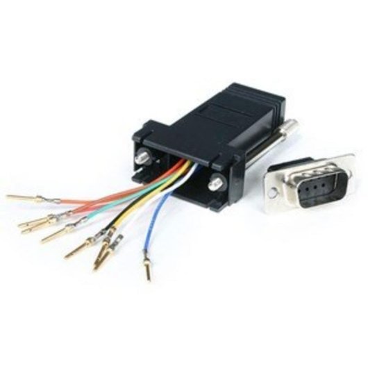 Adaptador Modular StarTech DB9 a RJ45 Macho a Hembra Negro