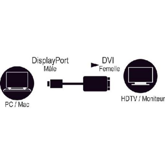 Adaptador de cable de vídeo MCL CG-290CAZ DisplayPort a DVI 0,15 m