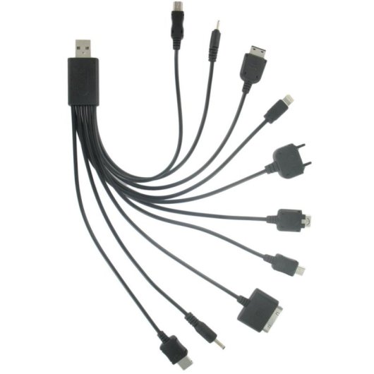 Câble de charge DLH DY-TU1975B USB A Noir 1 m 10 connecteurs
