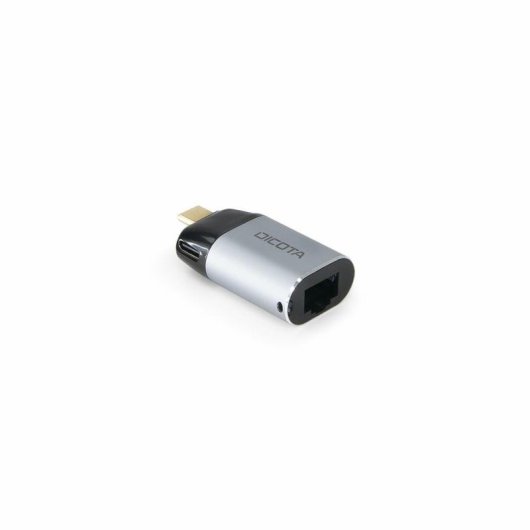 Adaptador USB-C a Ethernet DICOTA D32048 RJ-45 Negro Plata