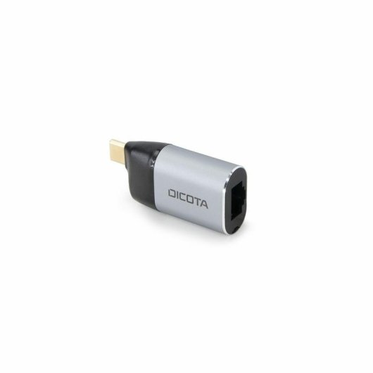 Adaptador USB-C a Ethernet DICOTA D32048 RJ-45 Negro Plata