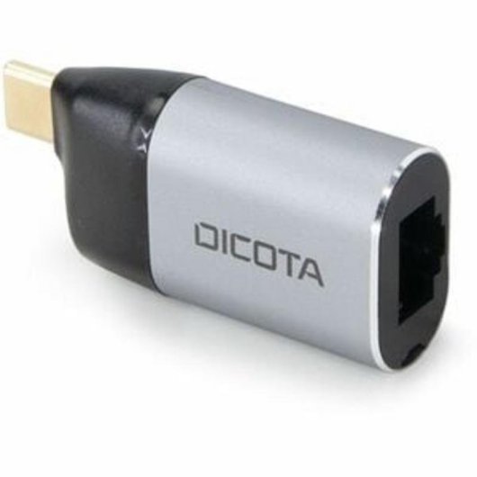 Adaptador USB-C a Ethernet DICOTA D32048 RJ-45 Negro Plata