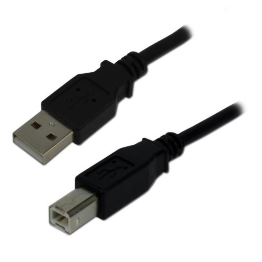Cable USB 2.0 MCL A/B 2 m Macho/Macho Negro Plug and Play