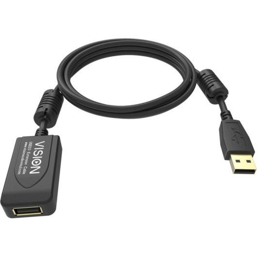 Cable USB Vision TC 5MUSBEXT+/BL 5 m USB 2.0 Noir
