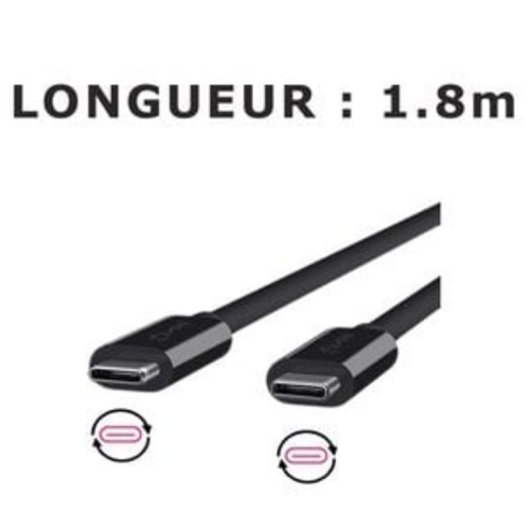 Cable USB-C à USB-C DLH DY-TU3925B 1,8 m USB 2.0 Noir