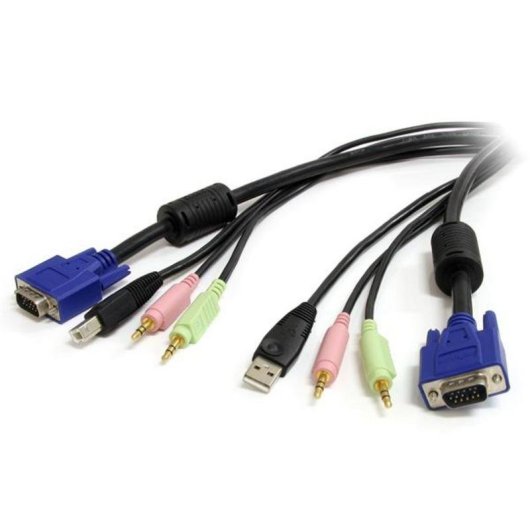 Cable KVM 4 en 1 USB VGA con Audio y Micrófono StarTech 1,8 m