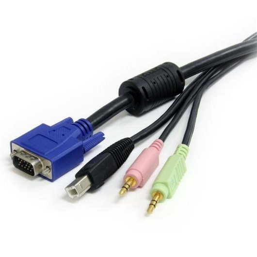 Cable KVM 4 en 1 USB VGA con Audio y Micrófono StarTech 1,8 m