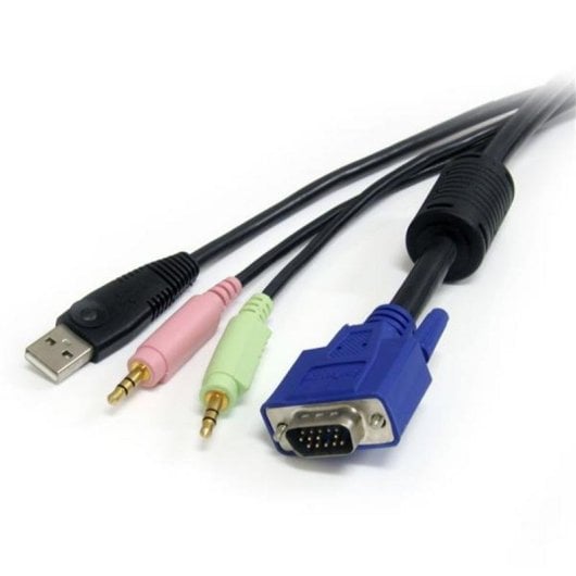 Cable KVM 4 en 1 USB VGA con Audio y Micrófono StarTech 1,8 m