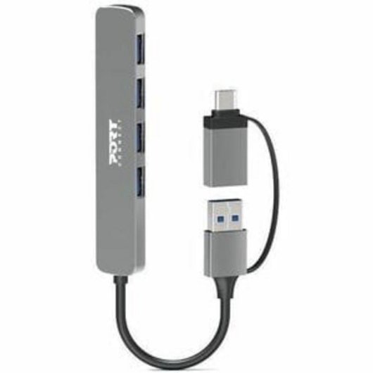 Hub Port Designs 4 Ports 5000 Mbit/s Modell 900161 Aluminium Silber