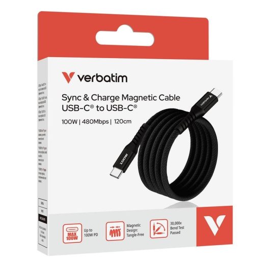 Cable USB C a USB C Verbatim 31863 1,2 m USB 2.0 Negro