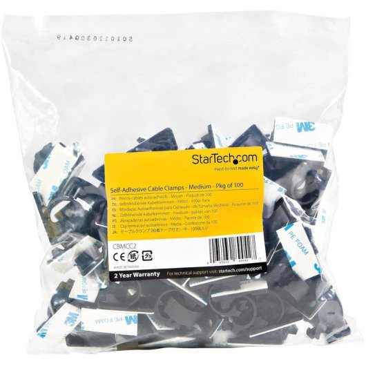 Kabelclips StarTech selbstklebend schwarz mittel 100 Stück