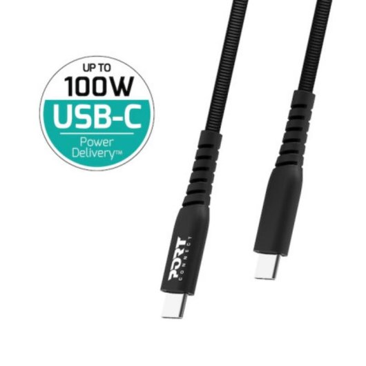 Cable USB-C à USB-C Port Designs 2 m USB 2.0 Noir