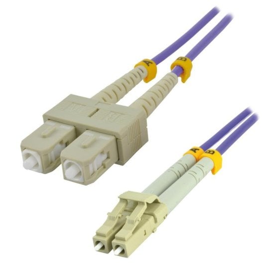 Cable fibre optique MCL 0,5 m OM4 duplex SC à LC