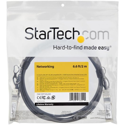 Cable SFP+ DAC pasif StarTech 2 m compatible Dell EMC 10 Gbps
