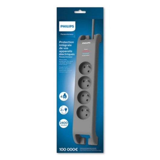 Multiprise MCL SPN3140A/19 4 prises avec protection et interrupteur 2 m gris