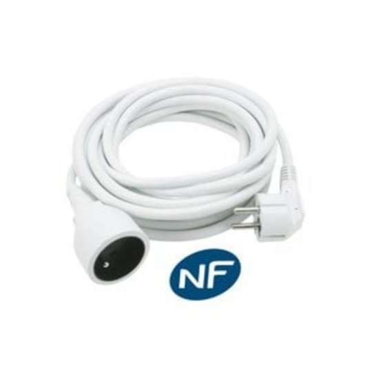 Multiprise DLH DY-WU3085W 1 prise 5 m avec protection et terre blanche