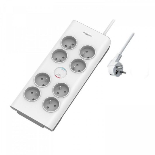 Multiprise MCL SPN7080WA/19 8 prises avec protection et interrupteur 2 m